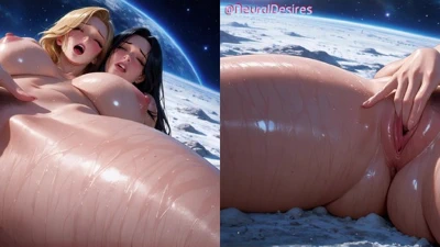 Cover for 'Lesbians On The Moon (Side-By-Side VR) ~ AI-Generated'