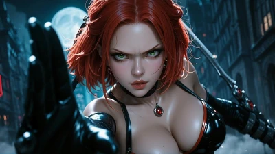 Cover for 'Bloodrayne’S Crimson Thirst Can’T Be Quenched ~ AI-Generated'