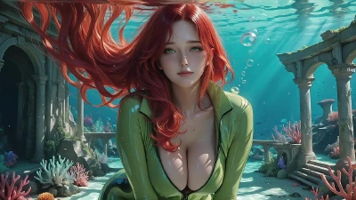 Cover for 'Crimson Depths Of The Living Sea ~ AI-Generated'